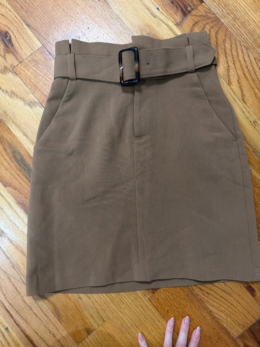Banana Republic Factory Belted Utility Mini Skirt, Camel/Tan, 00 Petite